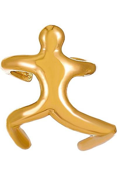 MITH SB TAKI Stainless Steel Climbing Man Cartilage Earrings - Gold