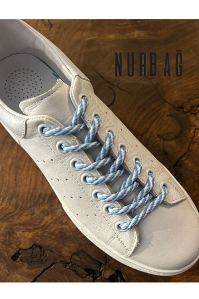 NURBAĞ DOKUMA Sports Shoes White to Blue Transitional Laces 100 Cm 1 Pair Xc0016