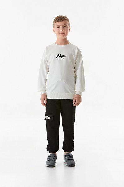 Fulla Moda Λεπτομερές Jogger Boy Sweatpants με ελαστική τσέπη στη μέση
