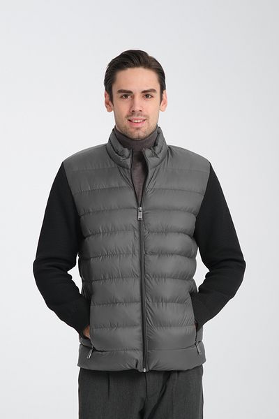 Frappoli Ανδρικό πουπουλένιο παλτό με πλεκτό ριμπ Standard Fit