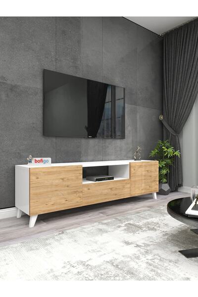 Bofigo Tv Ünitesi Tv Sehpası Düşer Kapaklı Tv Ünitesi Televizyon Sehpası Beya...