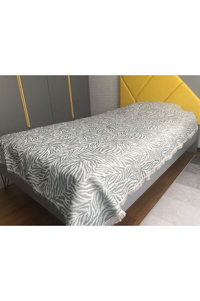 Koza Mix towel Green Zebra Patterned Single Multi-Purpose Pique - Bedspread 160X210 cm