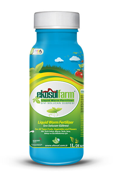 EkosolFarm Organik Sıvı Solucan Gübresi 1 Litre Tüm Bitkilerde Kullanıma Uygun Yoğun Konsantre Organik Gübre
