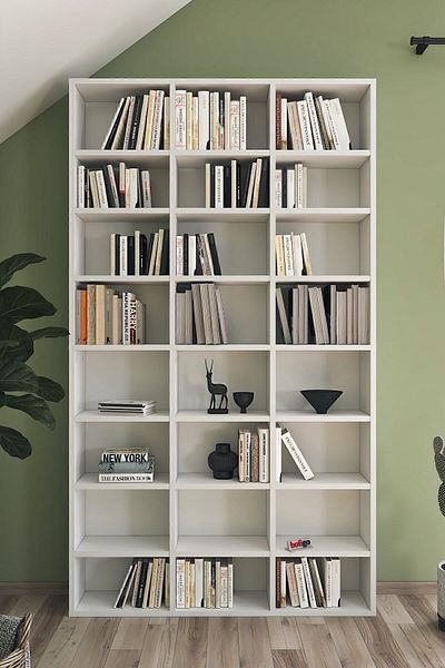 Bofigo Multi-layer Bookcase Movable Shelf Decorative Bookcase Large White Bookcase
