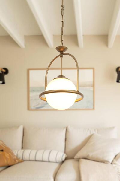 Taşcan Aydınlatma Arkas Tekli Eskitme Beyaz Camlı Sarkıt Çocuk Odası Kolidor ...