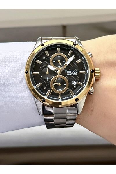Ferrucci Men's Functions Active Steel Band Wrist Watch