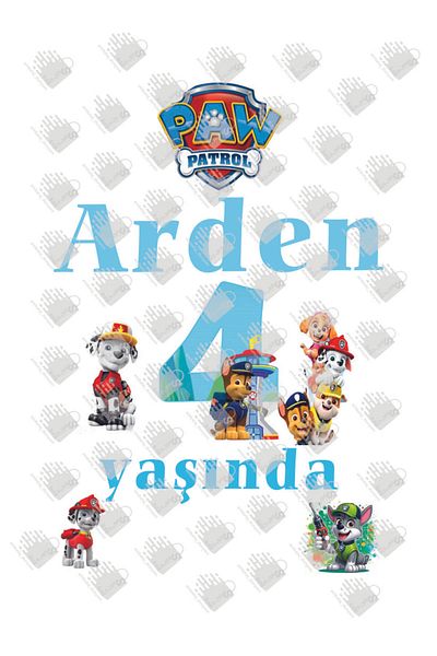 AMBALAJDÜNYAM 25 броя визуални подаръчни торбички/чантички за рожден ден Paw Patrol (18*8*24) Bee023-20
