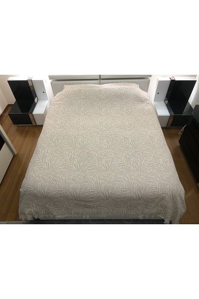 Koza Mix towel Husă din bumbac multifuncțional Husă de pat din piqué Canapea extensibilă Zebra Bej 240x220cm