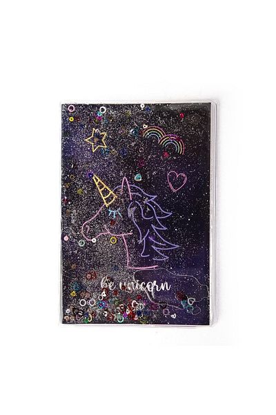 VUKİ Patterned A5 Notebook with Glitter and Watery Cover
