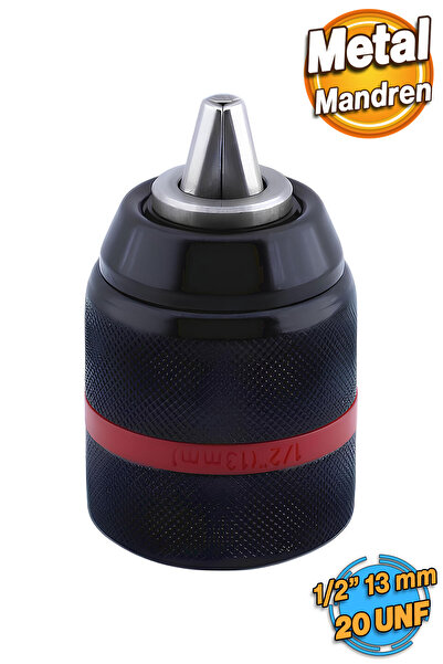 Badem10 Kilitli Metal Mandren Adaptör Anahtarsız 1/2" 13mm 20 Unf (DİŞ) Kırıcı Delici Matkap Sds Plus Uyumlu