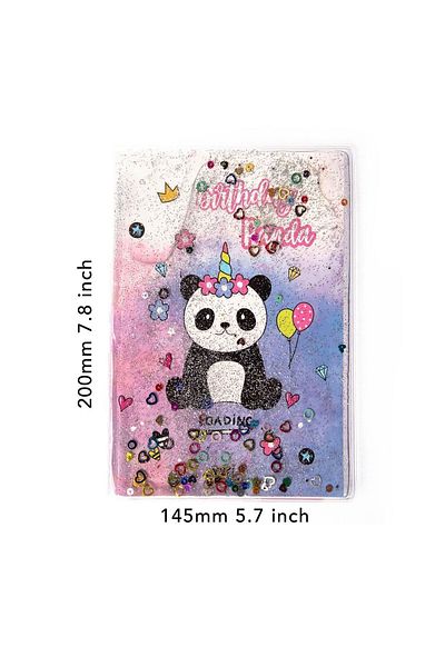 VUKİ Patterned A5 Notebook with Glitter and Watery Cover