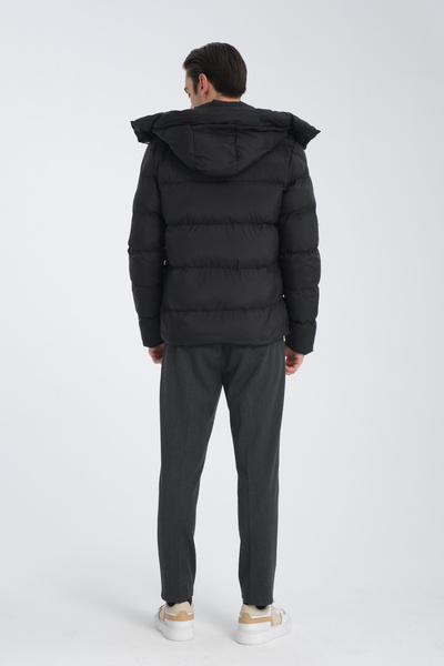 Frappoli Ανδρικό πουπουλένιο παλτό με χοντρή και κουκούλα - Standard Fit