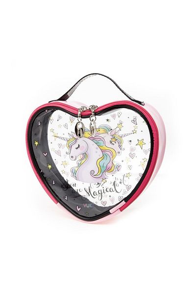 VUKİ Heart Shaped Patterned Lunch-Makeup Bag
