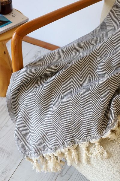 Koza Mix towel Sofa Bed Cover Anthracite 180x210 Cm Sofa Cover (Dark Grey)