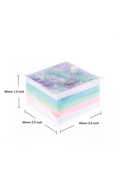 VUKİ Glitter and Watery Patterned Cube Memo Pad