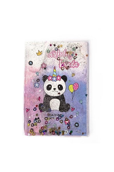 VUKİ Patterned A5 Notebook with Glitter and Watery Cover
