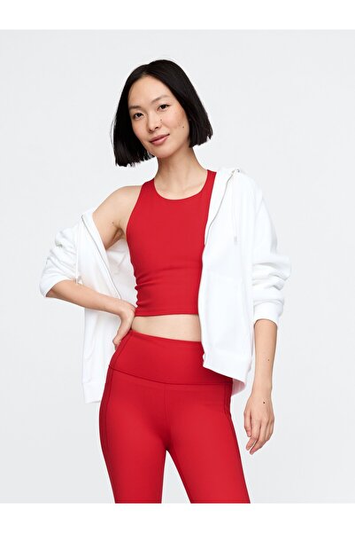 GAP Kadın Kırmızı Halter Yaka Crop Spor Üst