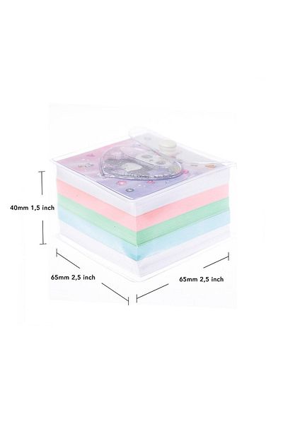 VUKİ Glitter and Watery Patterned Cube Memo Pad