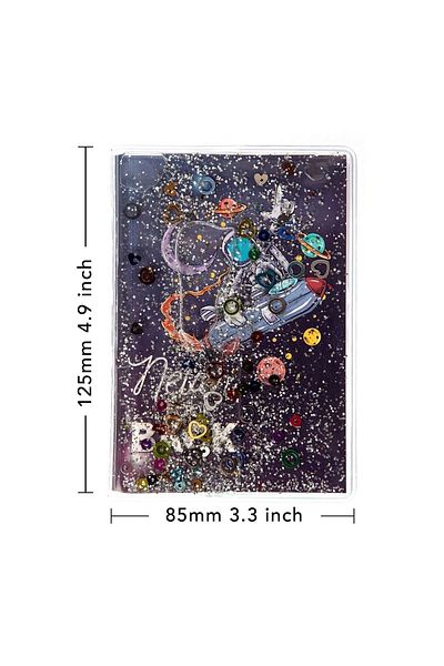 VUKİ Mini caiet cu model cu foi colorate cu copertă argintie și apoasă