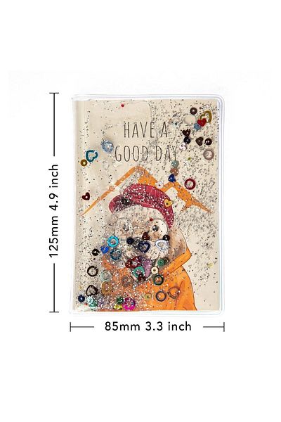 VUKİ Glittery and Watery Covered Patterned Mini Notebook with Colorful Pages