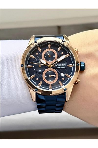 Ferrucci Men's Functions Active Steel Band Wrist Watch