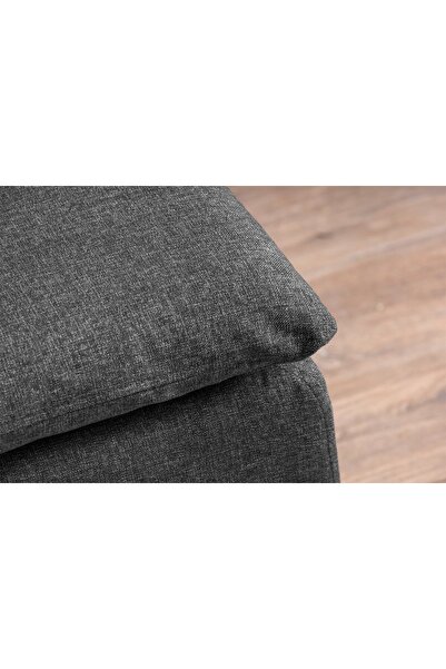 Pafu Lungo Modüler Mini Köşe Koltuk Takımı L Koltuk - Koyu Gri Keten