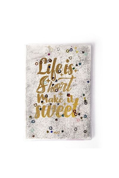 VUKİ Patterned A5 Notebook with Glitter and Watery Cover