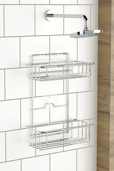 Tekno-tel TEKNOTEL BATHROOM ORGANIZER ΘΗΛΑΣΣΑ ΣΑΜΠΟΥΑΝ 2 ΣΤΡΩΜΑΤΩΝ ΑΥΤΟΚΟΛΛΗΤΟ ΜΠΑΝΙΟ ΝΤΟΥΖΙ ΡΑΦΙ CHROME ST256
