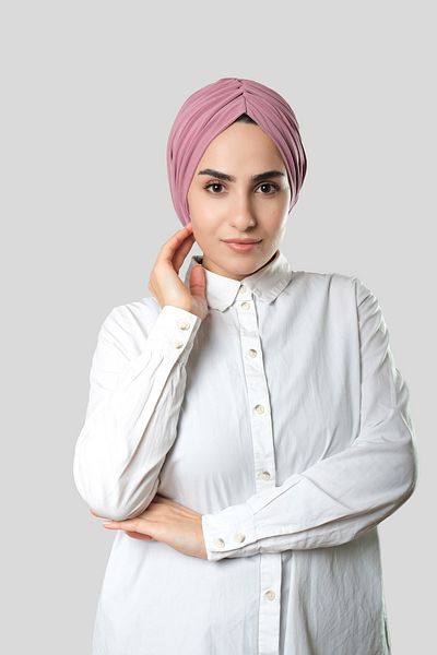 HÜRREM BONE Αποξηραμένο τριαντάφυλλο ντραπέ Casual Hijab Bonnet Sandy Gathered 2315_18