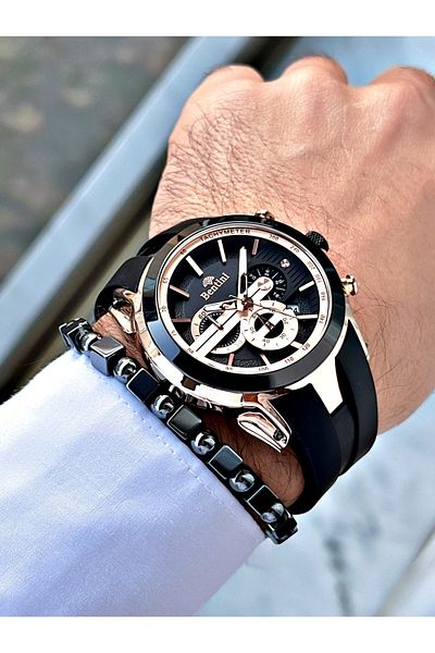 Bentini Bentini Slicon Cord Men's Watch with Bracelet Gift