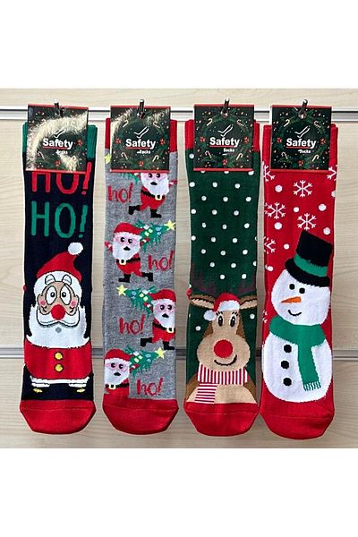 Babishop Комплект от 4 цветни коледни чорапи