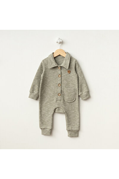 Baby Fou Gömlek Yaka Önden Düğmeli Tulum