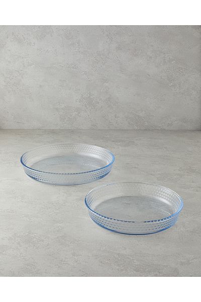 English Home Clear Bake&Serve Glass 2-Piece Round Baking Pot - 26-32 cm