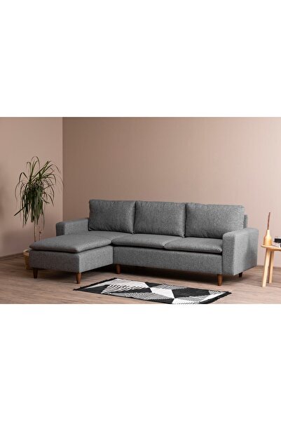 Pafu Lungo Modüler Köşe Koltuk Takımı L Koltuk - Gri Keten