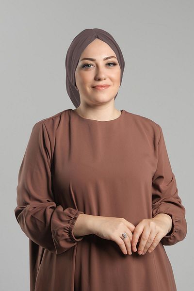 HÜRREM BONE Mink Practical Instant Hijab Bonnet Sandy Drawstring Loose 2119_10