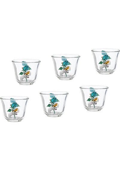 Luminarc A Set of 6 Cups Saudi Glass Coffee Cups With Modern Graphics Consisting