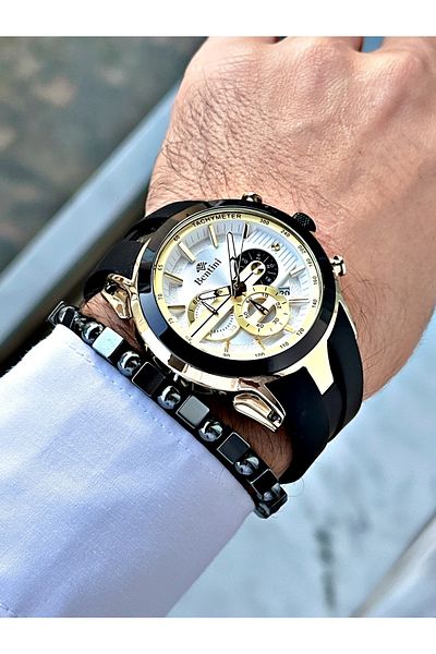 Bentini Bentini Slicon Cord Men's Watch with Bracelet Gift