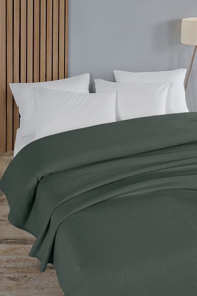 Evim Cotton Honeycomb Green Multi-Purpose Bedspread Single - 160X230 cm