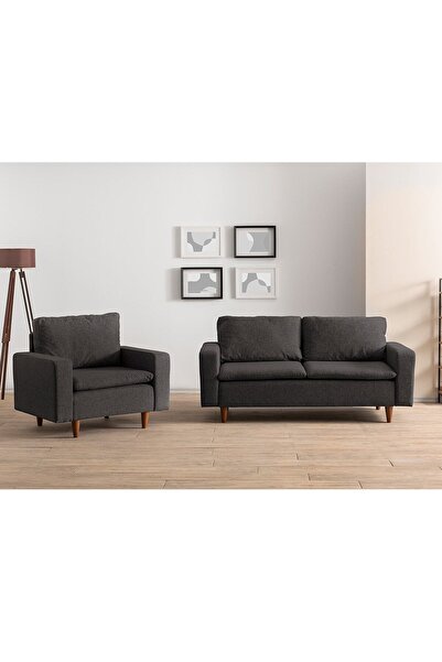 Pafu Lungo Modüler Koltuk Takımı Keten Koyu Gri