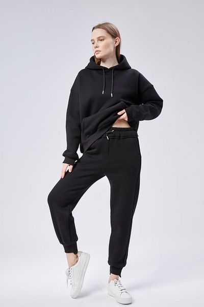 soBasic Set de trening cu trei fire cu cusături detaliate pentru picioare (ESFTKM102) - negru