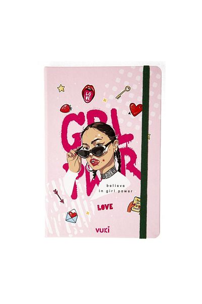 VUKİ Patterned Hard Cover Elastic Notebook A5