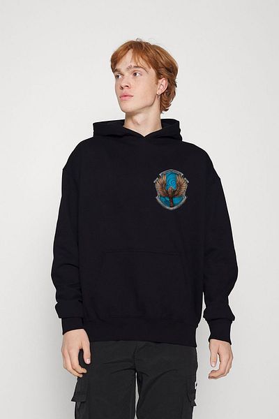 Butik Harry Poter Ravenclaw Printed Two Thread Oversize Hooded Unisex Kangaroo Pocket Sweatshirt