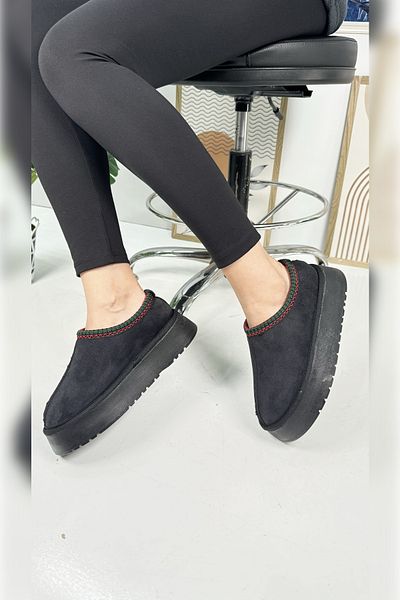 İmerShoes Κοντό μποτάκι σουέντ με ψηλό πάχος και γούνα - Casual γυναικείες μπότες, στάμπα U50