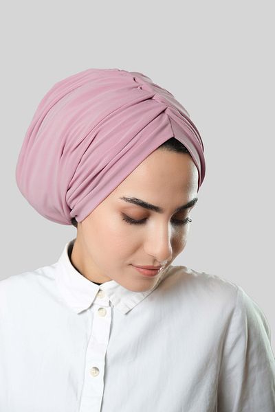 HÜRREM BONE Πούδρα ντραπέ Casual Hijab Bonnet Sandy Gathered 2315_06