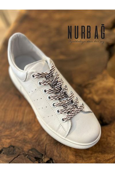 NURBAĞ DOKUMA NURBAĞ SPORTS SHOES LACE-UP BROWN WHITE TRANSITION 80 CM 1 PAIR BS43