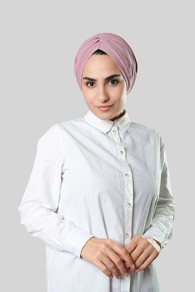 HÜRREM BONE Πούδρα ντραπέ Casual Hijab Bonnet Sandy Gathered 2315_06