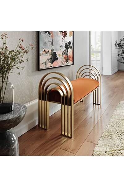 Püff Konsept Sanat & Dekorasyon Giza Gold Metal Bench