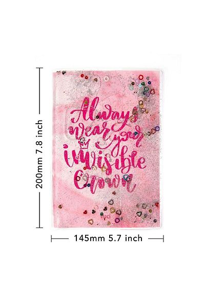 VUKİ Patterned A5 Notebook with Glitter and Watery Cover