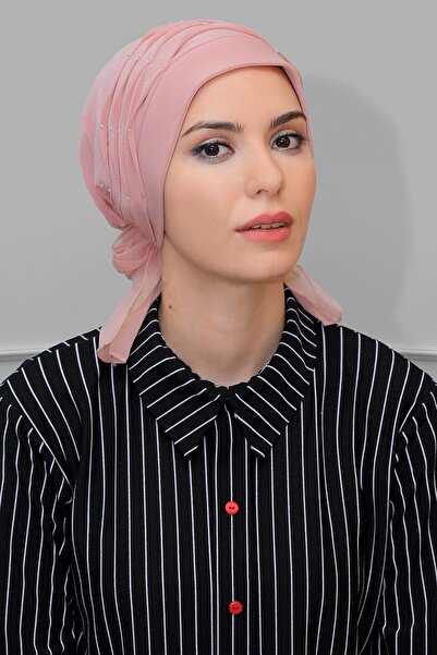 HÜRREM BONE حجاب فوري عملي من قماش ساندي مطوي ومضلع بنقشة الورد 1805_06