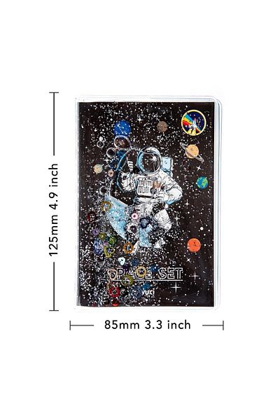 VUKİ Mini caiet cu model cu foi colorate și copertă argintie și apoasă